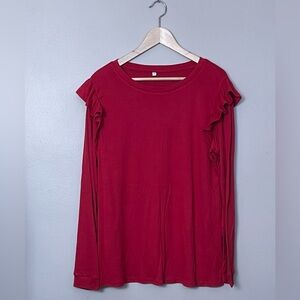 Size large tunic shirt with ruffle